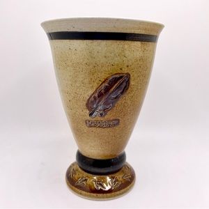 Handarbeit Feather Embossed Stoneware Goblet / Cup / Tumbler